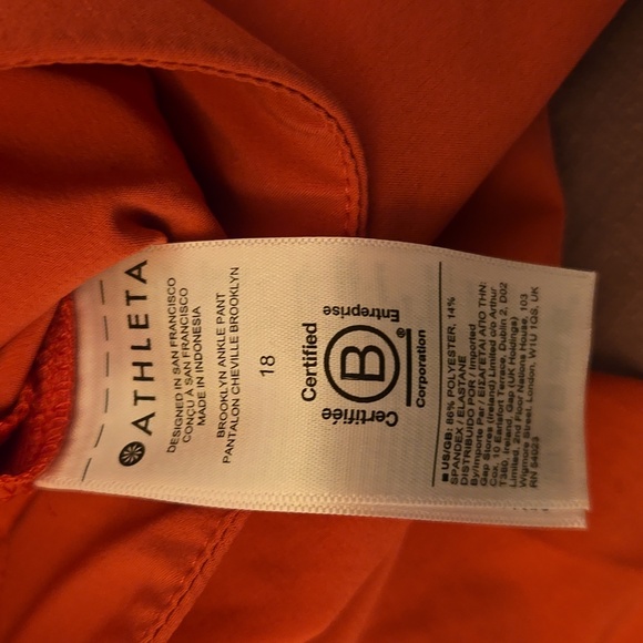 Athleta Brooklyn Ankle Pant, coral pink, size 18 - Picture 5 of 7